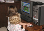 Mary and Audrey at Computer